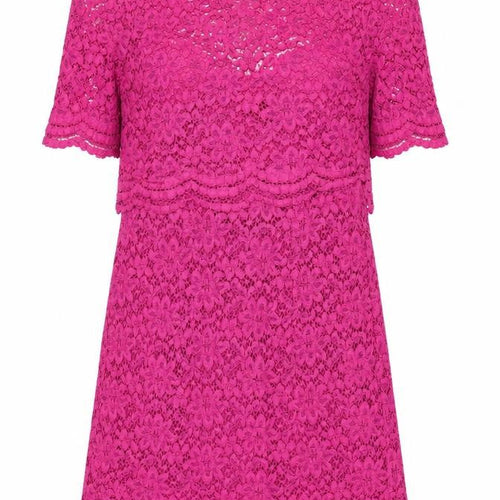Whistles Women's Pink Floral Lace Dress Size 12