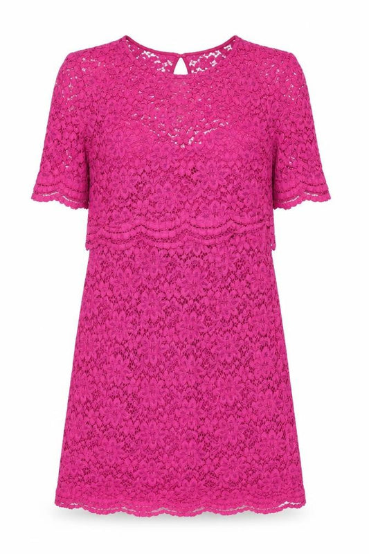 Whistles Women's Pink Floral Lace Dress Size 12