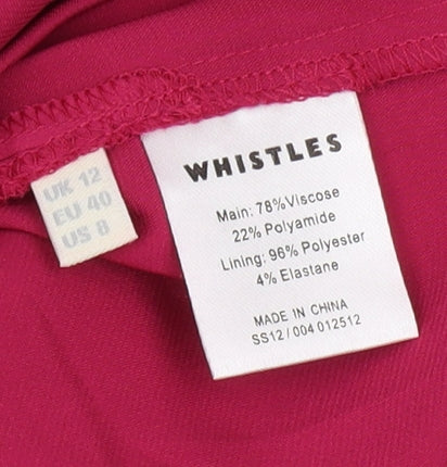 Whistles Women's Pink Floral Lace Dress Size 12