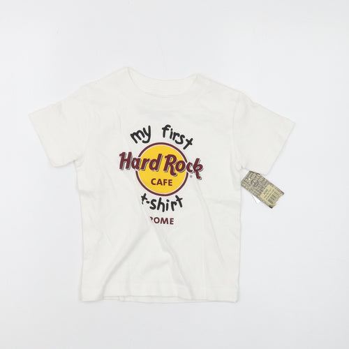 Hard Rock Cafe Boys White Graphic T-Shirt 3-4 Years