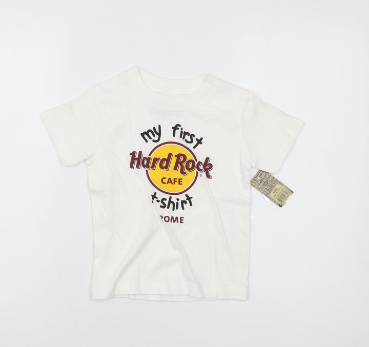Hard Rock Cafe Boys White Graphic T-Shirt 3-4 Years