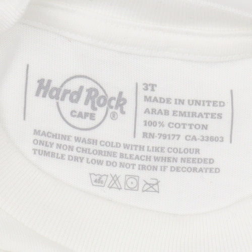 Hard Rock Cafe Boys White Graphic T-Shirt 3-4 Years