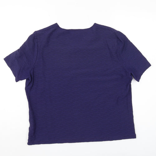 Eastex Women's Blue Crew Neck Regular Fit T-Shirt