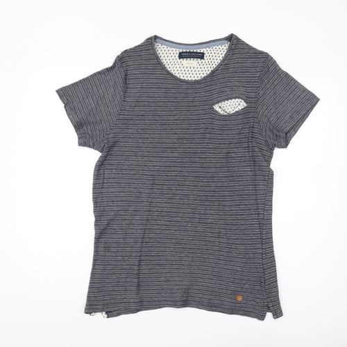 Jack & Jones Men's Blue Striped T-Shirt, M, Casual Wear