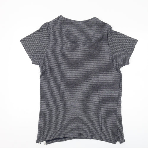 Jack & Jones Men's Blue Striped T-Shirt, M, Casual Wear