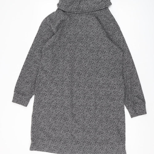 White Stuff Women's Grey Cowl Neck Shift Dress Size 12