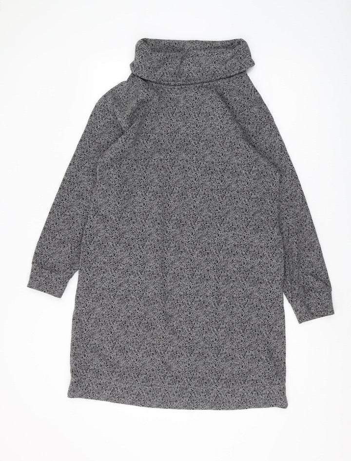 White Stuff Women's Grey Cowl Neck Shift Dress Size 12