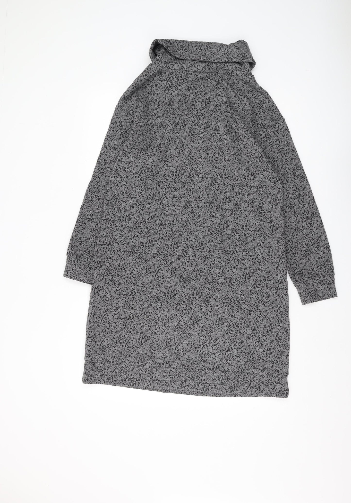 White Stuff Women's Grey Cowl Neck Shift Dress Size 12