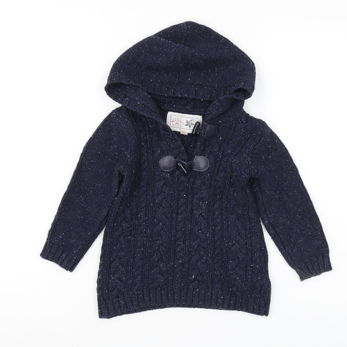 Mantaray Unisex Baby Blue Knit Hooded Pullover, 18-24 Months