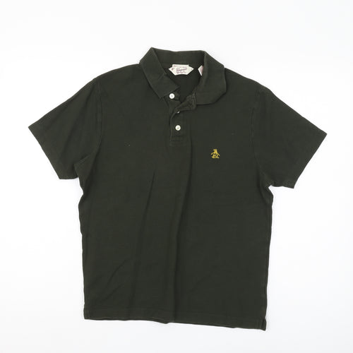 Penguin Men's Green Polo, Size S, Solid Logo Style