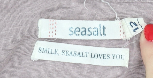 Seasalt Women's Purple Tank Top, Size 12, Cotton, Scoop Neck