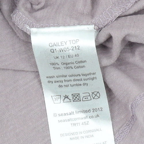 Seasalt Women's Purple Tank Top, Size 12, Cotton, Scoop Neck