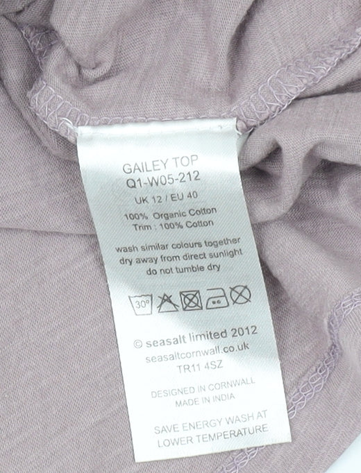 Seasalt Women's Purple Tank Top, Size 12, Cotton, Scoop Neck