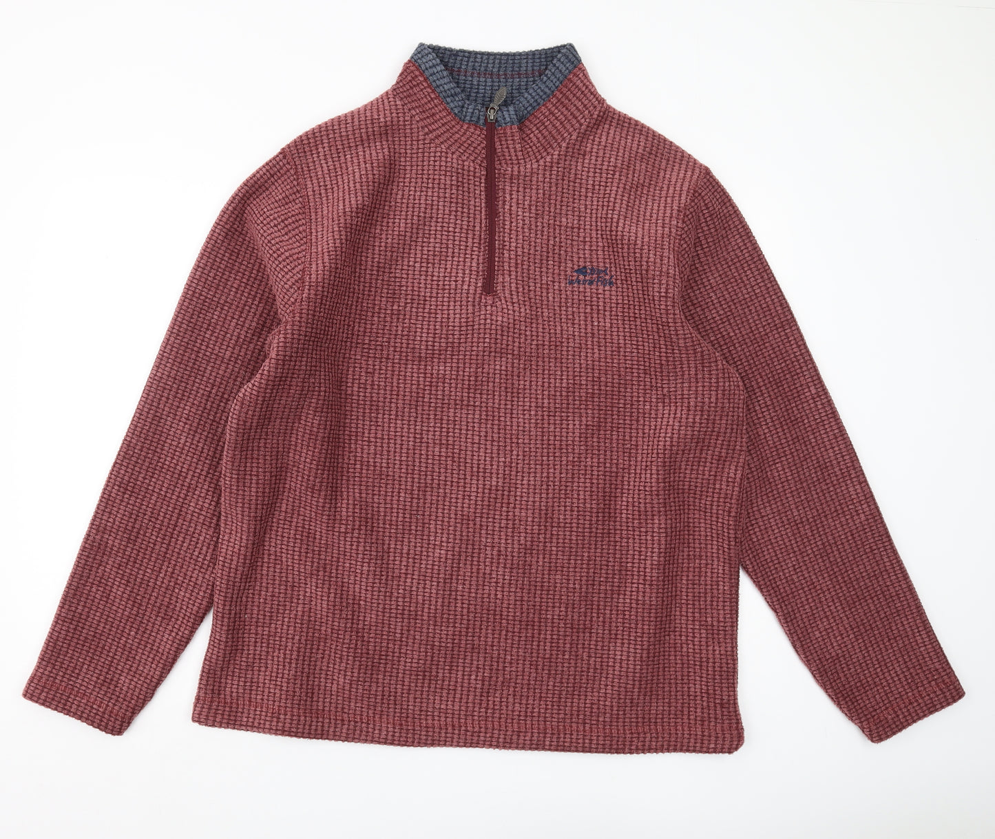 Weird Fish Men's XL Red 1/2 Zip Sweatshirt, Knit High Neck