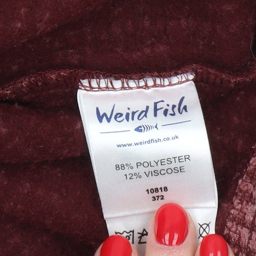 Weird Fish Men's XL Red 1/2 Zip Sweatshirt, Knit High Neck