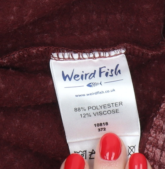 Weird Fish Men's XL Red 1/2 Zip Sweatshirt, Knit High Neck