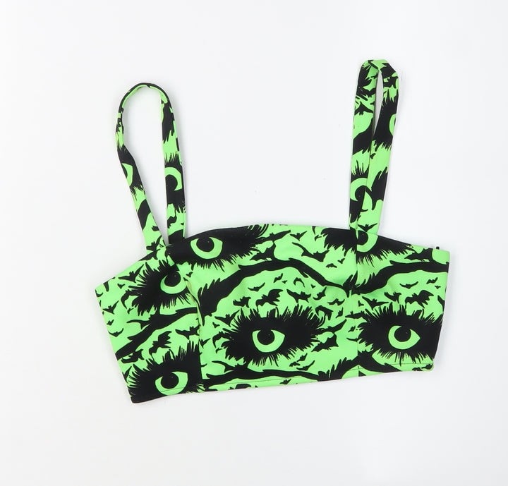 Topshop Women’s Green Halloween Crop Tank UK Size 6