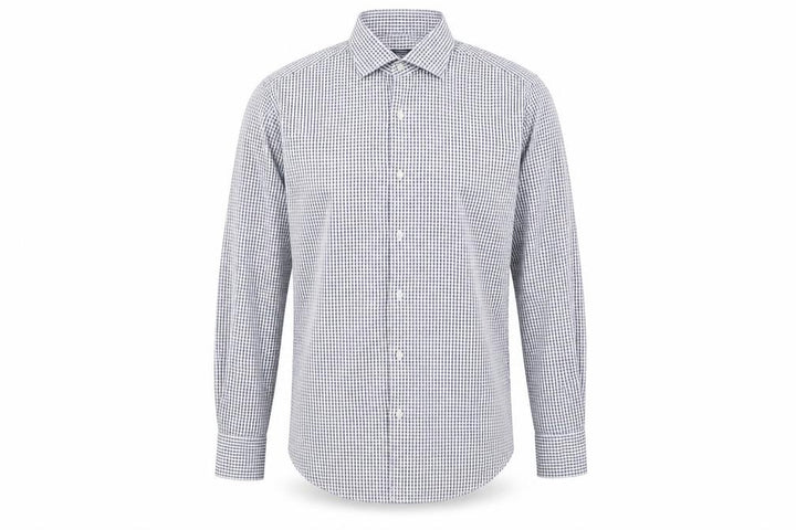 Pal Zileri Men's Blue Check Cotton Shirt Size 40