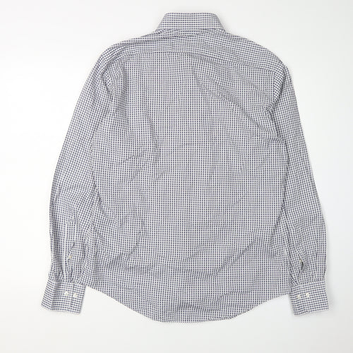 Pal Zileri Men's Blue Check Cotton Shirt Size 40