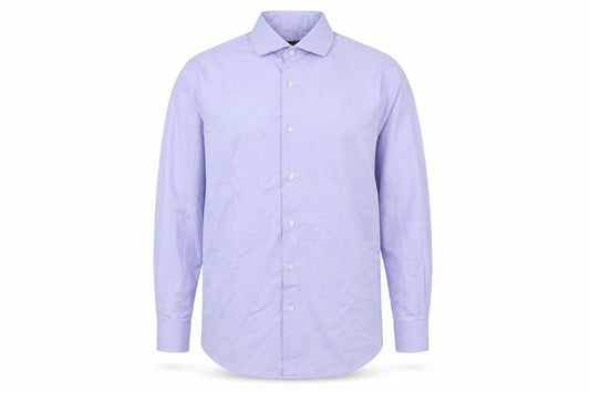 Front view of Massimo Dutti Men's Blue Slim Fit Dress Shirt 41 Long Sleeve