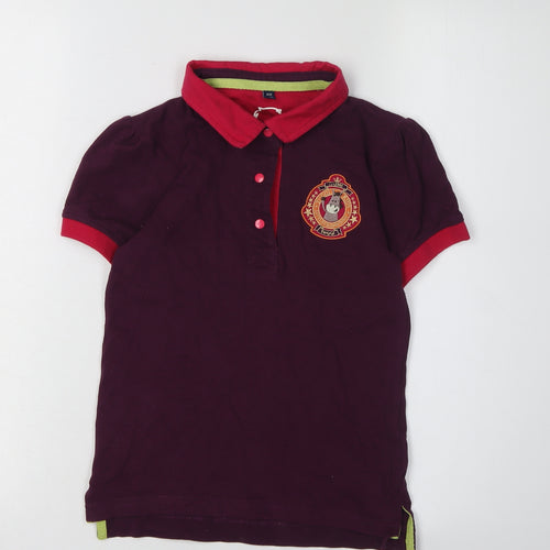 Toggi Girls Purple Polo Shirt 9-10 Years Collared Embroidered