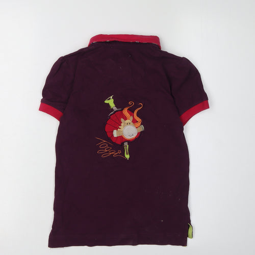 Toggi Girls Purple Polo Shirt 9-10 Years Collared Embroidered