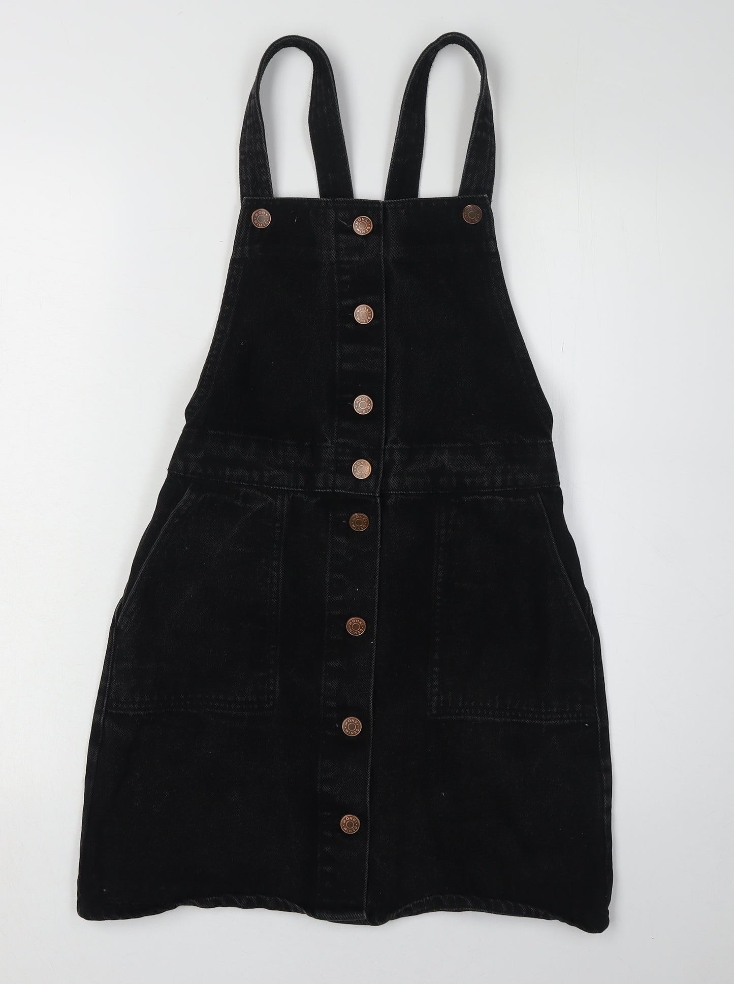 Monki Women's Black Corduroy Pinafore Dress XS
