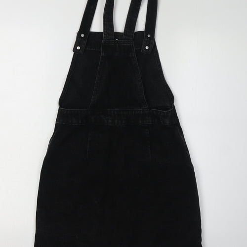 Monki Women's Black Corduroy Pinafore Dress XS