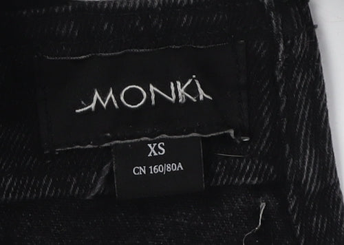 Monki Women's Black Corduroy Pinafore Dress XS