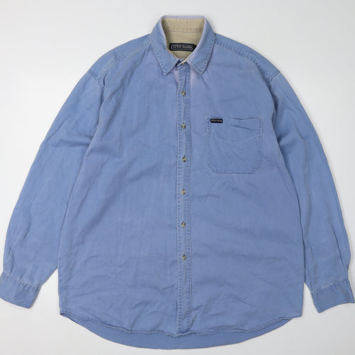 Cotton Traders Men's Blue Long Sleeve Shirt M