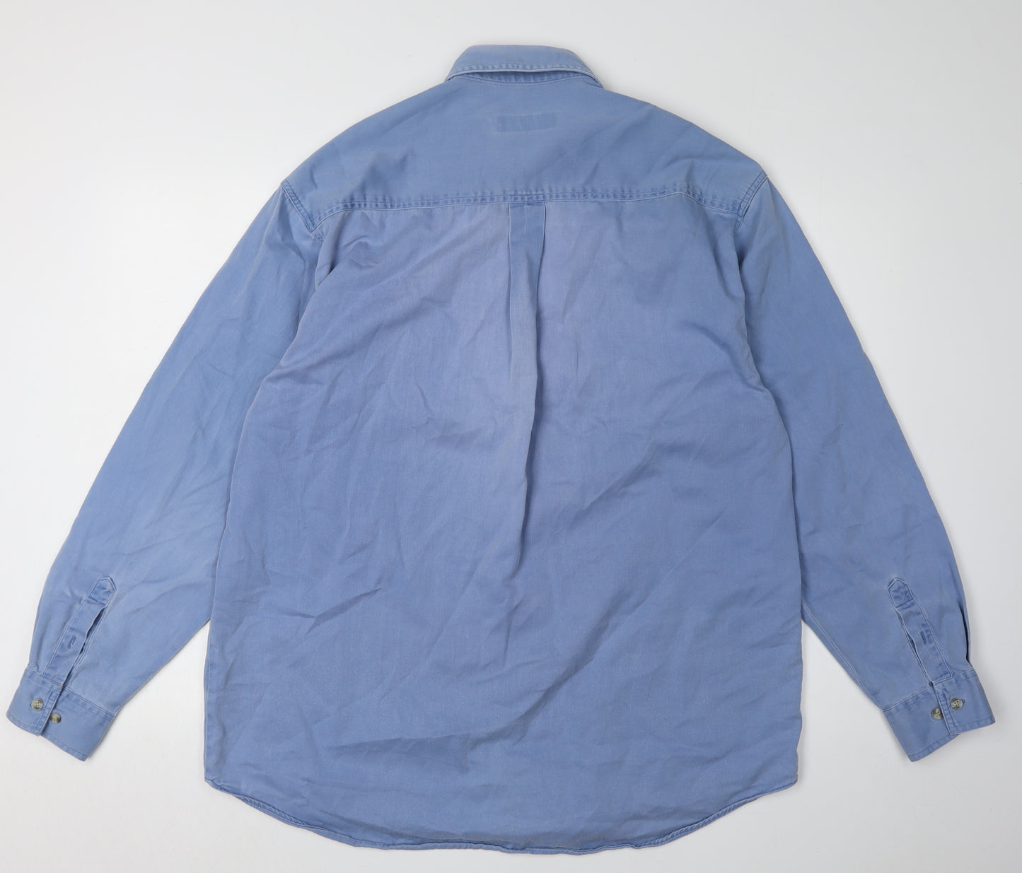 Cotton Traders Men's Blue Long Sleeve Shirt M