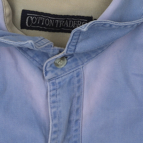 Cotton Traders Men's Blue Long Sleeve Shirt M