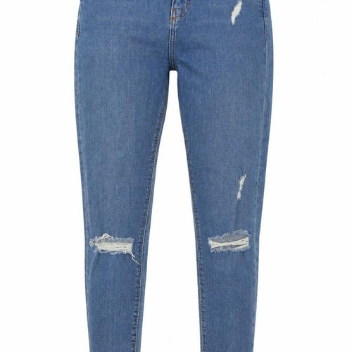 Topshop Women’s Blue Distressed Skinny Jeans, Size 8