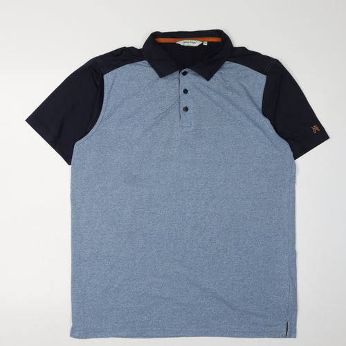 James Pringle Men's Blue Polo Shirt M - Short Sleeves Golf Wear