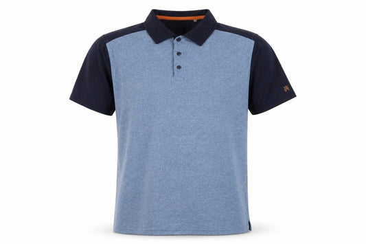 Front view of James Pringle Men's Blue Polo Shirt M - Short Sleeves Golf Wear