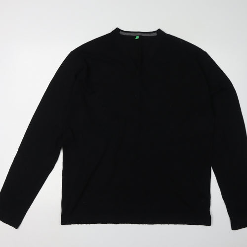 United Colors of Benetton 2XL Men's Black V-Neck Pullover