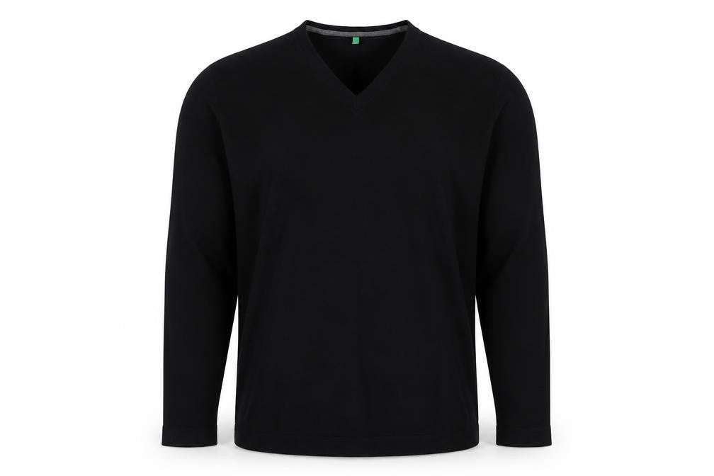 United Colors of Benetton 2XL Men's Black V-Neck Pullover