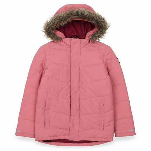 TOG24 Girls Pink Puffer Jacket, Size 10-11, Hooded & Lined