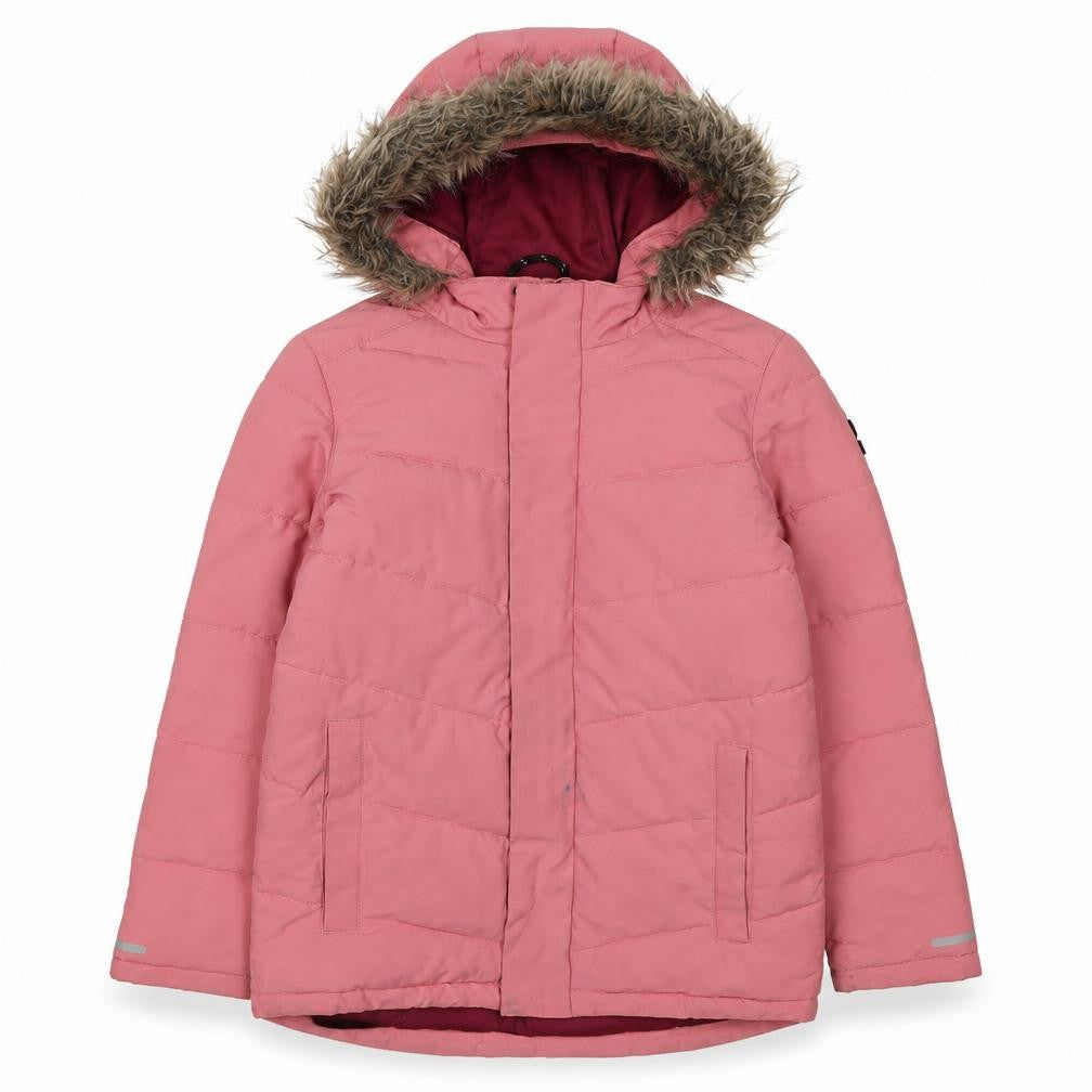 TOG24 Girls Pink Puffer Jacket, Size 10-11, Hooded & Lined