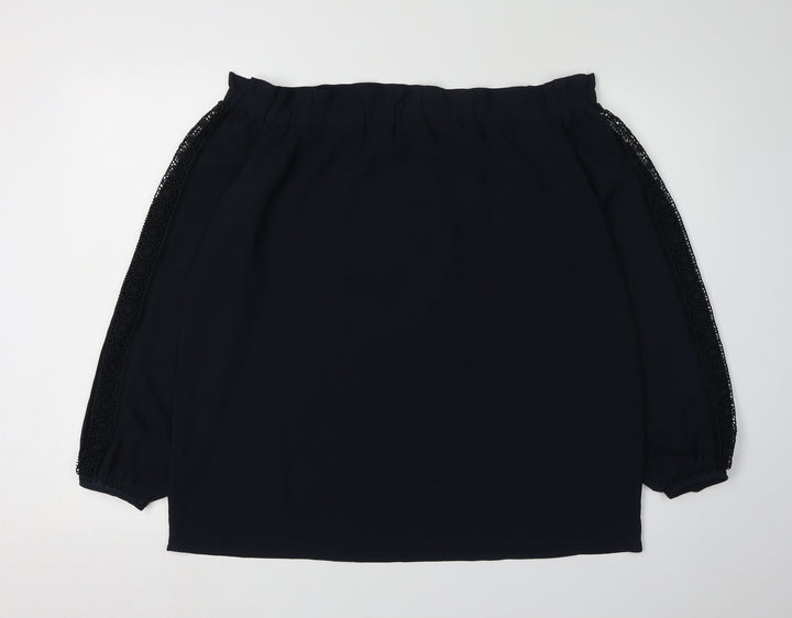 Next Women's Black Off-Shoulder Blouse, UK 16