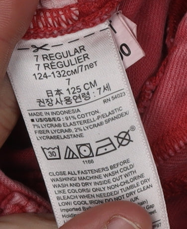 Gap Girls Pink Skinny Jeans - 7 Years, Cotton, Casual