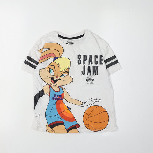 Space Jam Girls White T-Shirt 6-7 Years Graphic Print