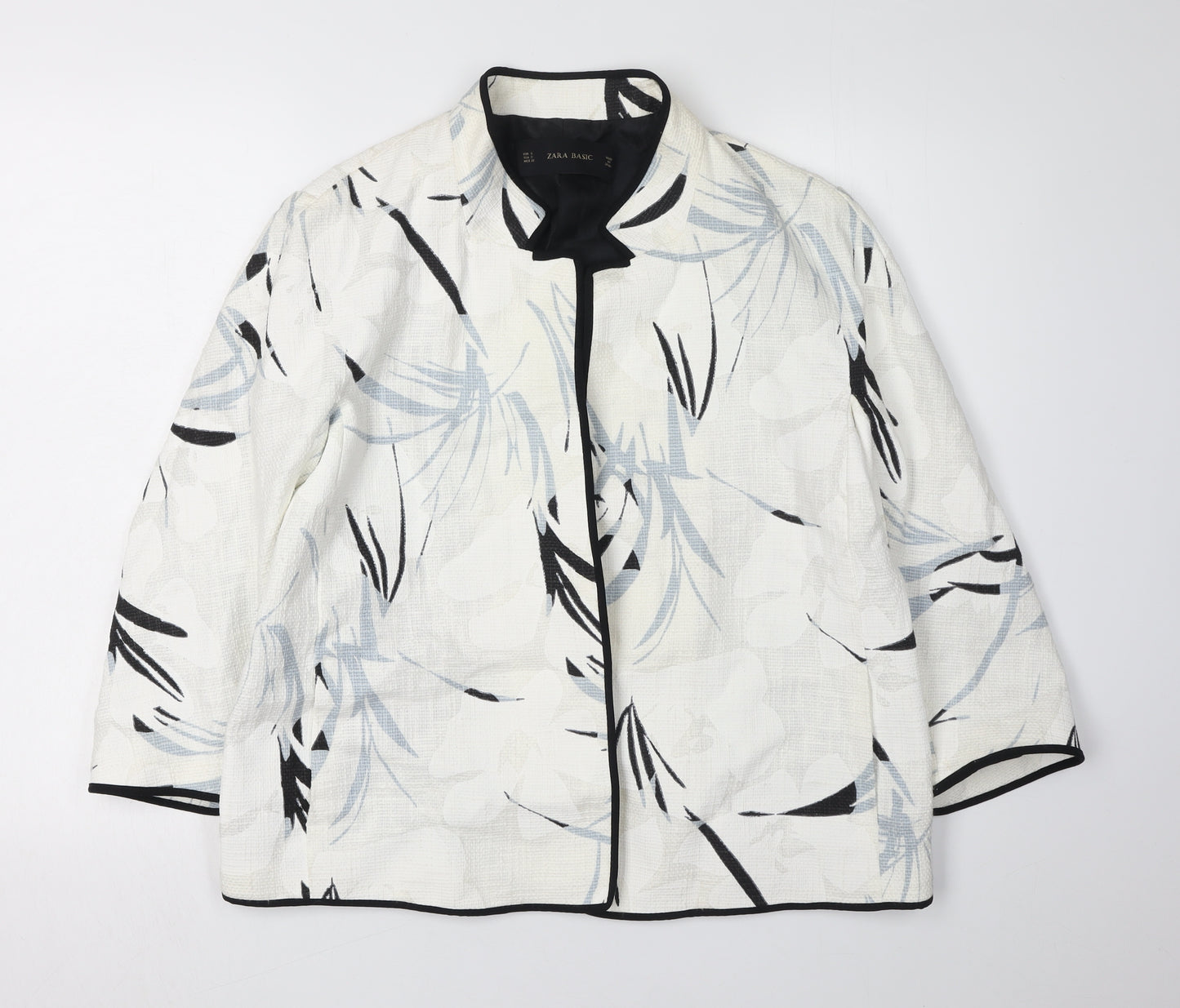 Zara Basic Women's White Floral Blazer Jacket