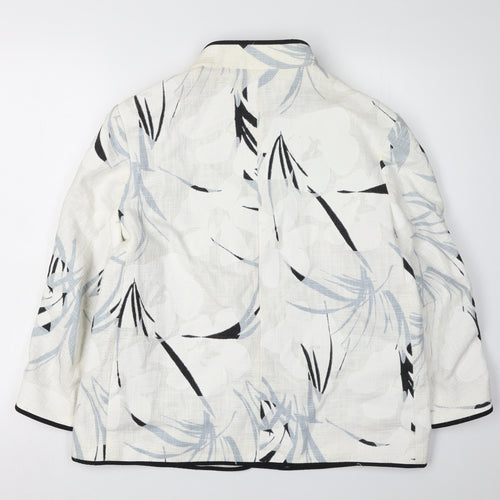 Zara Basic Women's White Floral Blazer Jacket