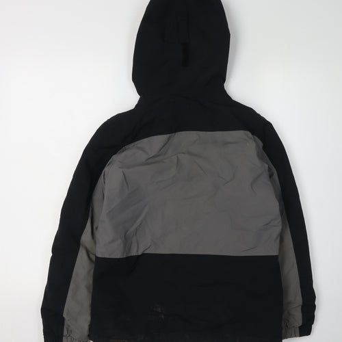 Lands' End Boys Black Ski Jacket 10-11 Years Winter Hooded