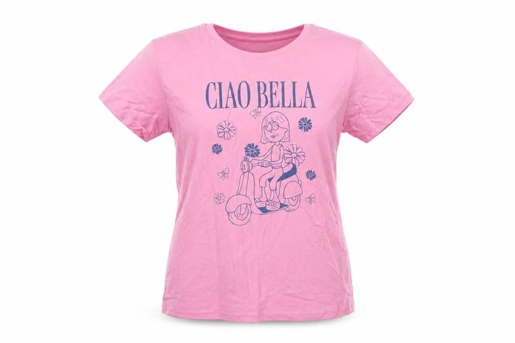 Disney Women's Pink T-Shirt L Casual Breathable