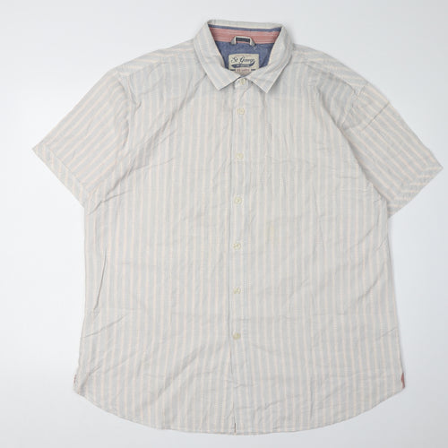 St George by Duffer Men's XL Multicoloured Striped Shirt
