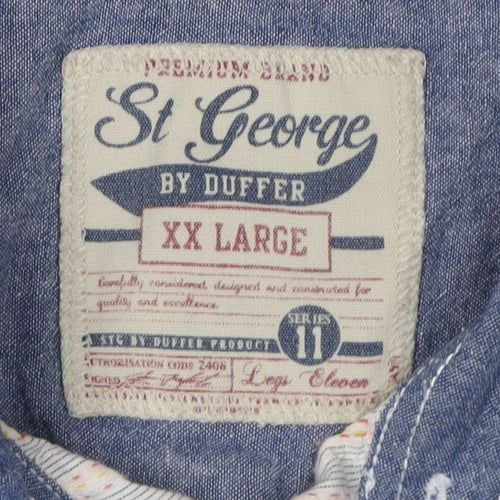St George by Duffer Men's XL Multicoloured Striped Shirt