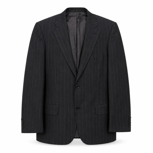Front view of Hugo Boss Men's Black Striped Blazer 38 Regular