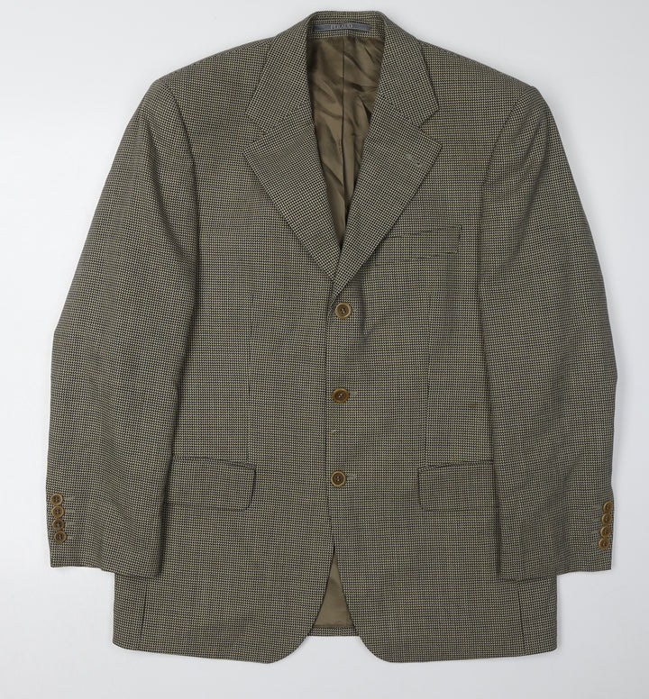 Louis Feraud Men's Brown Check Blazer Size 48S